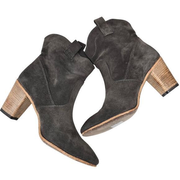 Alberto Fermani Womens 7.5 Brown Suede Ankle Western Boots Booties Cowgirl Boho - Picture 5 of 10